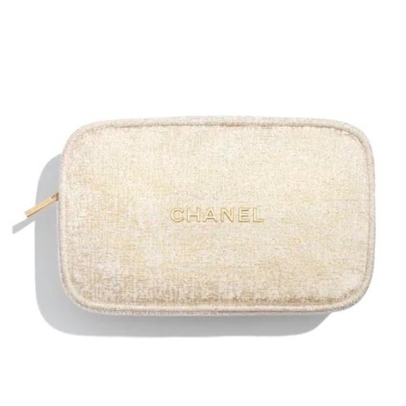 Authentic Chanel Cosmetic Pouch White Gold - Picture 5 of 15